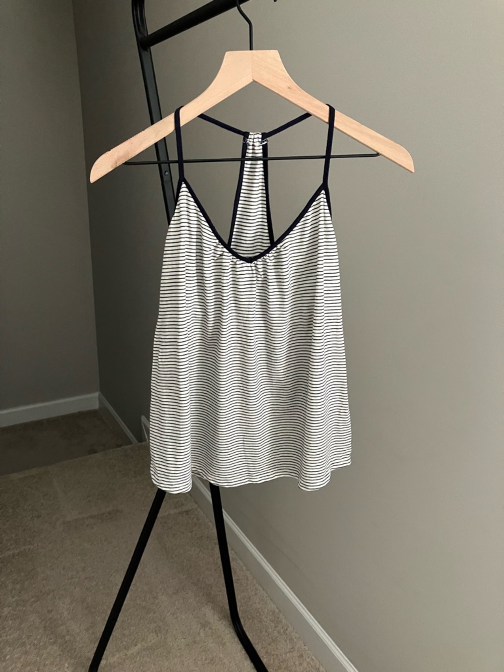 NWOT Eberjey Black & White Striped Spaghetti Strap Tank
